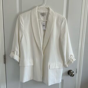 NWT LOFT white blazer women’s size L